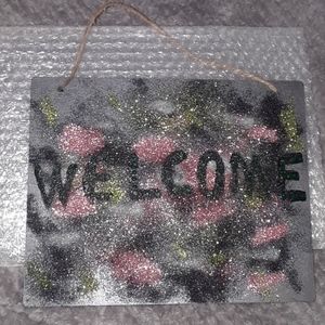 Glitter Welcome door sign